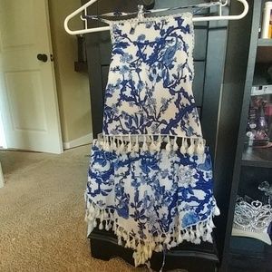 Backless 2 piece halter top and shorts